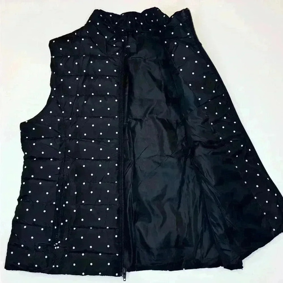 Colebrook Women's Black Polka Dot Full Zipper Vest US Size Medium - Picture 6 of 7